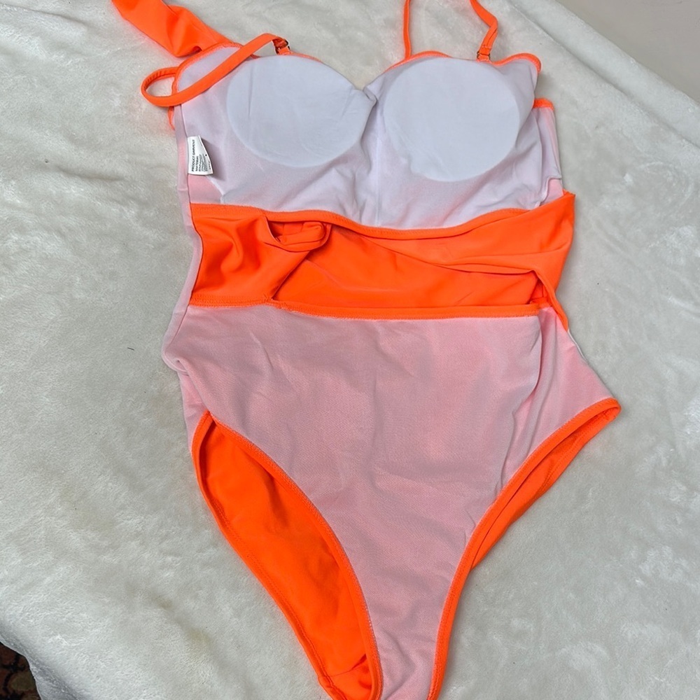 Vibrant Orange One Piece Swimsuit - Picture 7 of 9